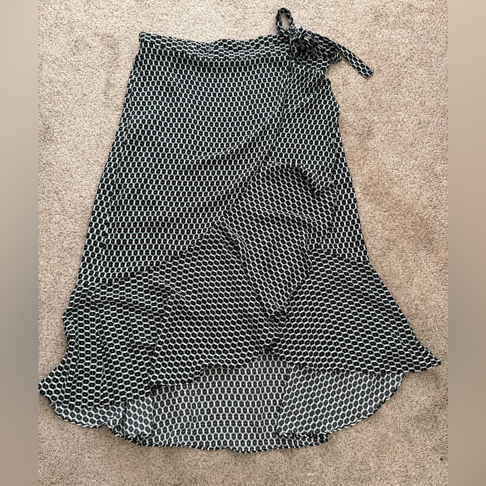 Max Studio Faux Wrap High Low Hem Skirt